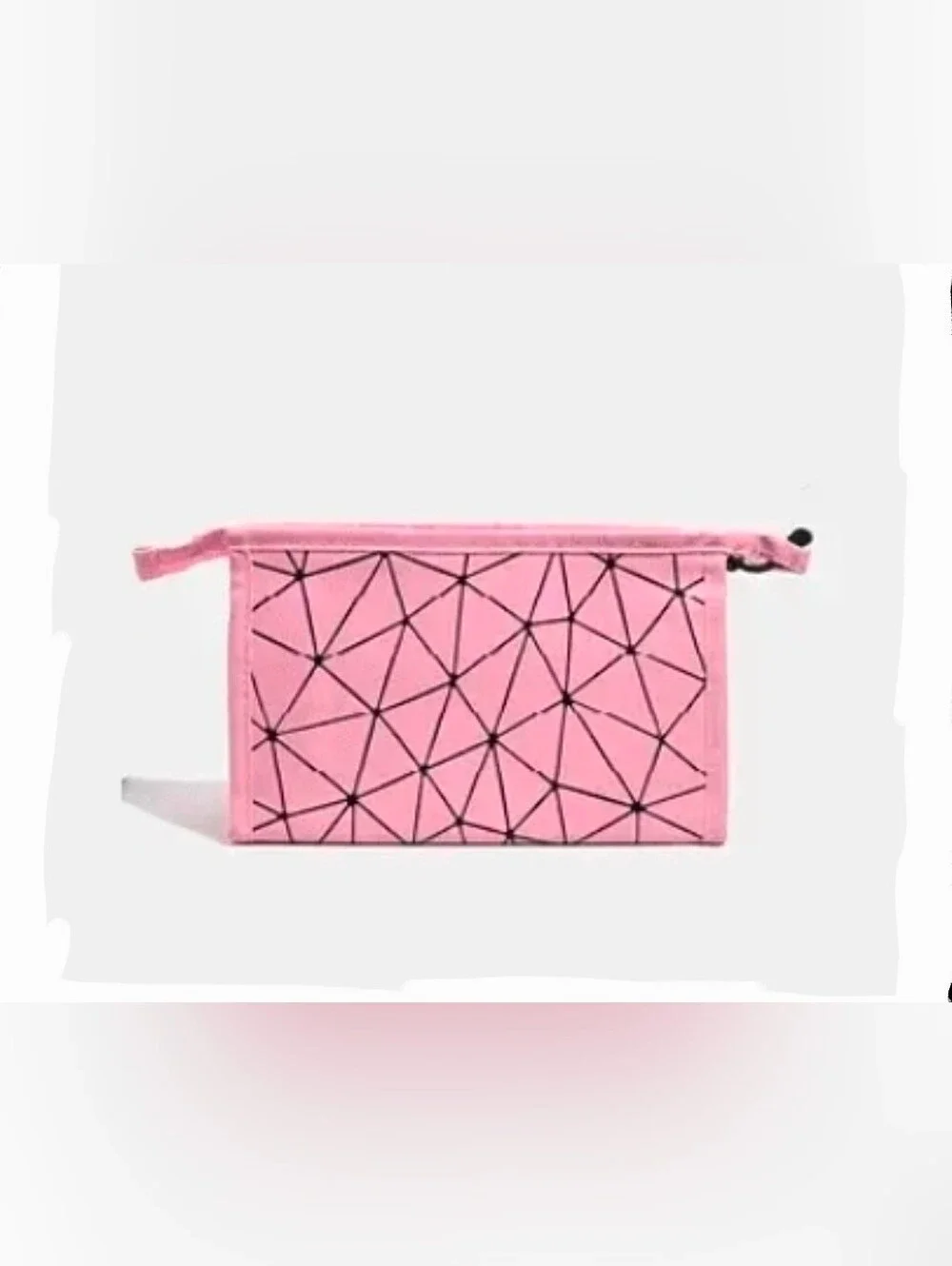 Geometric Makeup Pouch in Hot Pink & Black BNIB